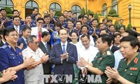Une délégation de la Police maritime reçue par Trân Dai Quang 