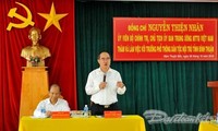 Chủ tịch Ủy ban Trung ương Mặt trận Tổ quốc Việt Nam Nguyễn Thiện Nhân làm việc tại Bình Thuận 