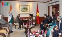 Chủ tịch Quốc hội Nguyễn Thị Kim Ngân tiếp Tổng bí thư Đảng Cộng sản Ấn Độ Mác-xít Sitaram Yechury 