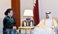 Chủ tịch Quốc hội Nguyễn Thị Kim Ngân hội kiến Thủ tướng Qatar Abdullah bin Nasser bin Khalifa Al Thani
