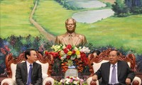 Tổng Bí thư, Chủ tịch Lào Bounnhang Volachith tiếp Đoàn đại biểu cấp cao Văn phòng Trung ương Đảng Cộng sản Việt Nam