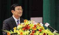 Presiden Vietnam Truong Tan Sang mengunjungi  Direktorat Polisi Laut Vietnam