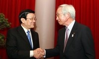 Presiden Vietnam Truong Tan Sang menerima Ketua  JCCI, Tadashi Okamura.