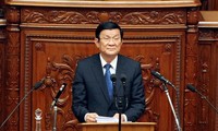 Presiden Vietnam, Truong Tan Sang mengunjungi dan membacakan pidato di depan Parlemen Jepang