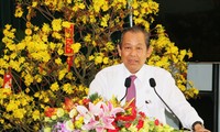 Чыонг Хоа Бинь поздравил власти и жителей провинции Лонган с Тэтом