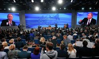 Conférence de presse annuelle du président russe Vladimir Poutine