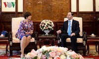 Le Président Trân Dai Quang reçoit les ambassadrices canadienne et belge