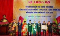 Thủ tướng Chính phủ công nhận thành phố Hà Giang hoàn thành nhiệm vụ xây dựng nông thôn mới