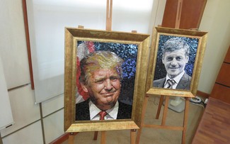 Rostros de los líderes del APEC 2017 resaltan en una exposición de pinturas de mosaico en Hanoi