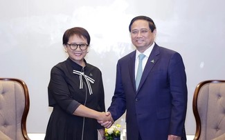 El Primer Ministro de Vietnam recibe a la Ministra de Asuntos Exteriores de Indonesia
