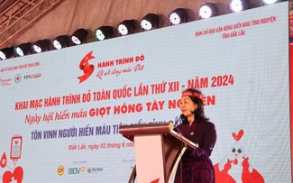 2024년 베트남 ‘붉은 여정’ 최소 12만 단위 혈액 접수 목표