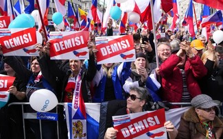 Protest in Prag gegen Krieg in der Ukraine