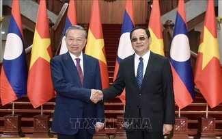 Chủ tịch nước Tô Lâm hội kiến Thủ tướng Chính phủ Lào Sonexay Siphandone