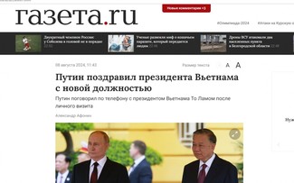 Russian media give wide coverage to phone conversation between top leaders of Vietnam, Russia