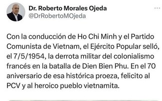 70 năm chiến thắng Điện Biên Phủ: Cuba chúc mừng Đảng và nhân dân Việt Nam