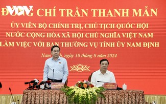 NA Chairman Tran Thanh Man holds working session with Nam Dinh Party Committee