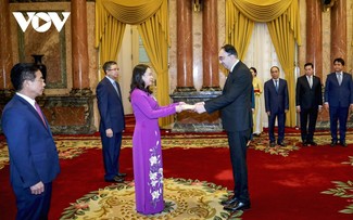 Presidenta interina de Vietnam recibe a nuevos embajadores extranjeros 