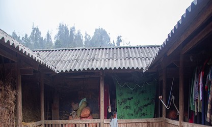 Earthen houses of the Mong ethnic minority