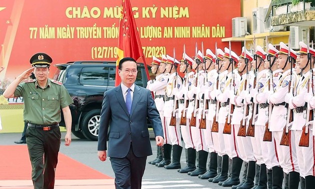 Presiden Vo Van Thuong Lakukan Kunjungan Kerja di Direktorat Keamanan Politik Dalam Negeri, Kementerian Keamanan Publik