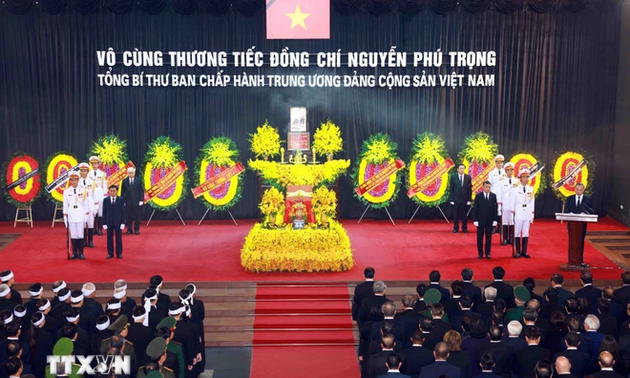 Upacara Belasungkawa dan Upacara Pemakaman Sekjen Nguyen Phu Trong Diselenggarakan