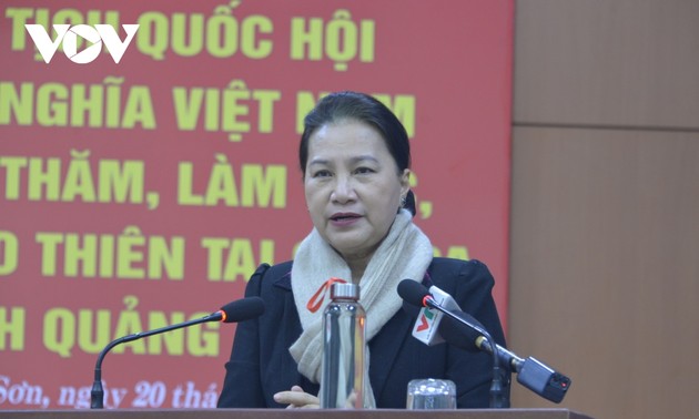 La presidenta de la Asamblea Nacional se reúne con los dirigentes principales de Quang Nam
