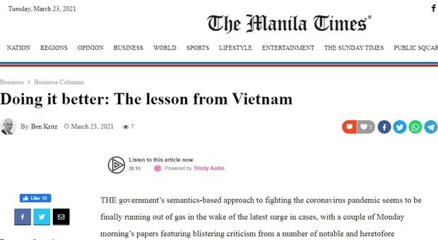 Medios filipinos elogian las medidas de Vietnam frente al covid-19