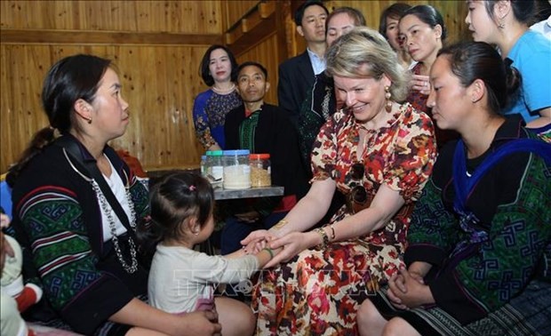 Reina belga impresionada con protección de los niños en Vietnam