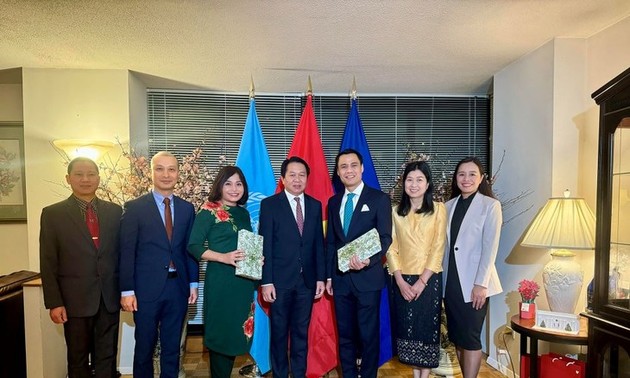 Fortalecen lazos delegaciones de Vietnam, Laos y Camboya en la ONU