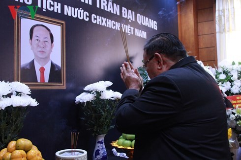 各国、各政党领导人及旅外越南人协会和组织悼念陈大光主席