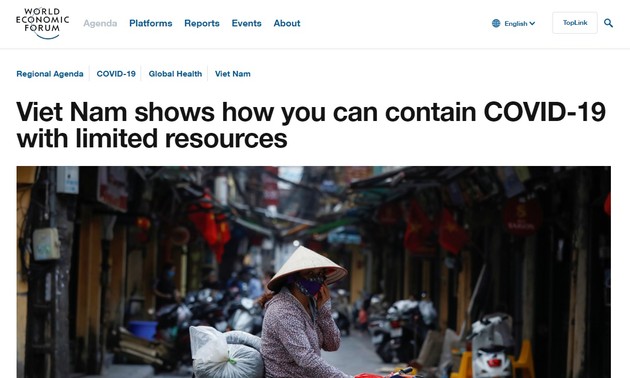 世界经济论坛官网：越南成为应对肺炎疫情的灯塔
