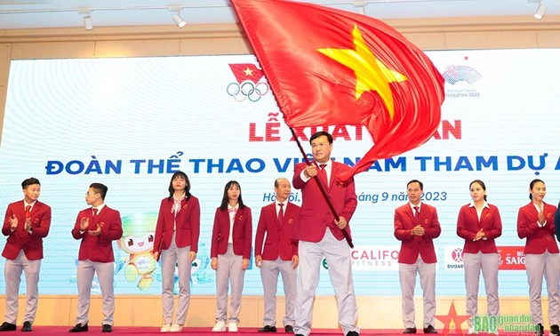 越南体育代表团举行第19届亚运会出征仪式