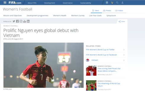 Football: Nguyen Thi Tuyet Dung honorée par la FIFA