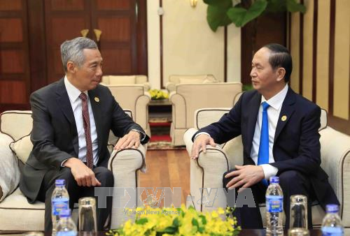 Tran Dai Quang reçoit le Premier ministre singapourien