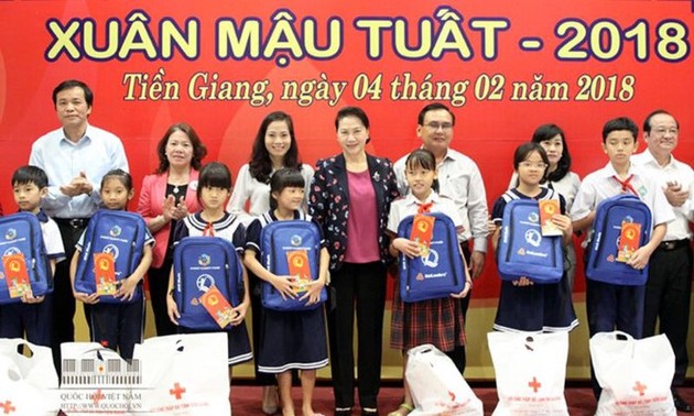 Têt: Nguyên Thi Kim Ngân présente ses vœux dans la province de Tiên Giang