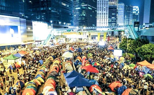 Hong Kong clears part of protest camp