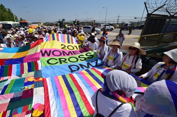 Women activists cross Korean Demilitarized Zone