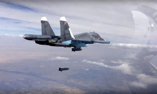 Russia air force strike dozens of IS targets
