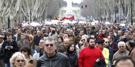 Demonstration in Portugal gegen die Sparpolitik