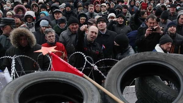 Demonstrationen für ein Referendum über Unabhängigkeit in der Ostukraine
