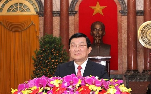 Staatspräsident Truong Tan Sang beglückwünscht das Volk zum Neujahrsfest Tet 