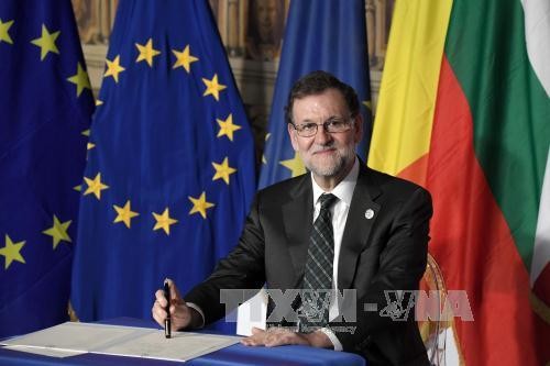 Die Staats-und Regierungschefs der EU unterzeichnen gemeinsame Erklärung in Rom