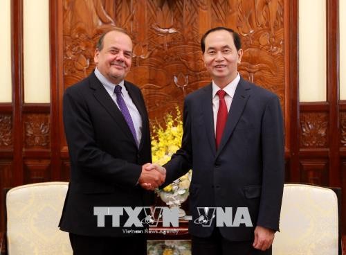 Staatspräsident Tran Dai Quang empfängt den chilenischen Botschafter zum Abschied