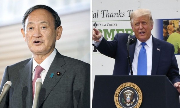 Der neue japanische Premierminister Suga Yoshihide und US-Präsident Donald Trump führen Telefonat 