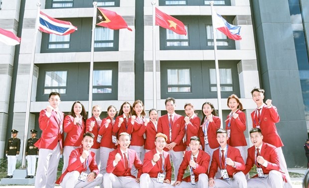 Hissen der Flagge bei den Südostasienspiele am 11. Mai