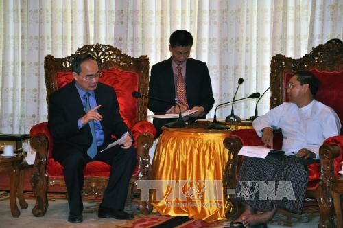 Председатель ЦК ОФВ Нгуен Тхиен Нян посещает Мьянму с визитом