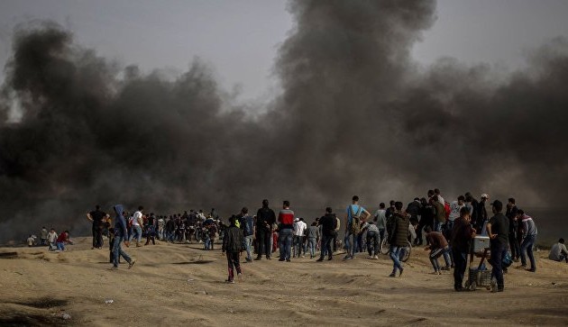 Столкновения палестинцев с израильской армией на границе
