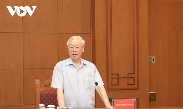 Sekjen Nguyen Phu Trong Memimpin Sidang Badan Harian Komite Pengarah  KS PKV Mengenai Pencegahan dan Pemberantasan Korupsi serta Penyelewengan