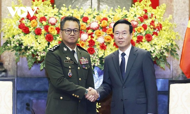 Presiden Vietnam, Vo Van Thuong Menerima Deputi PM, Menhan Kamboja