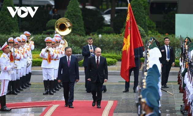 Presiden Vietnam, To Lam Pimpin Upacara Sambutan Resmi kepada Presiden Federasi Rusia, Vladimir Putin