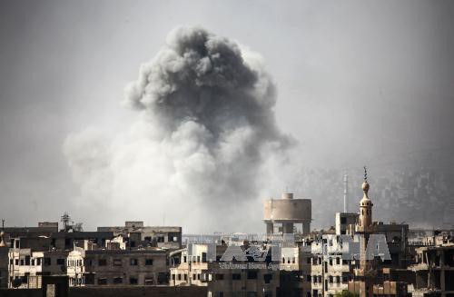 Russian strikes hit underground rebel arsenal in Syria
